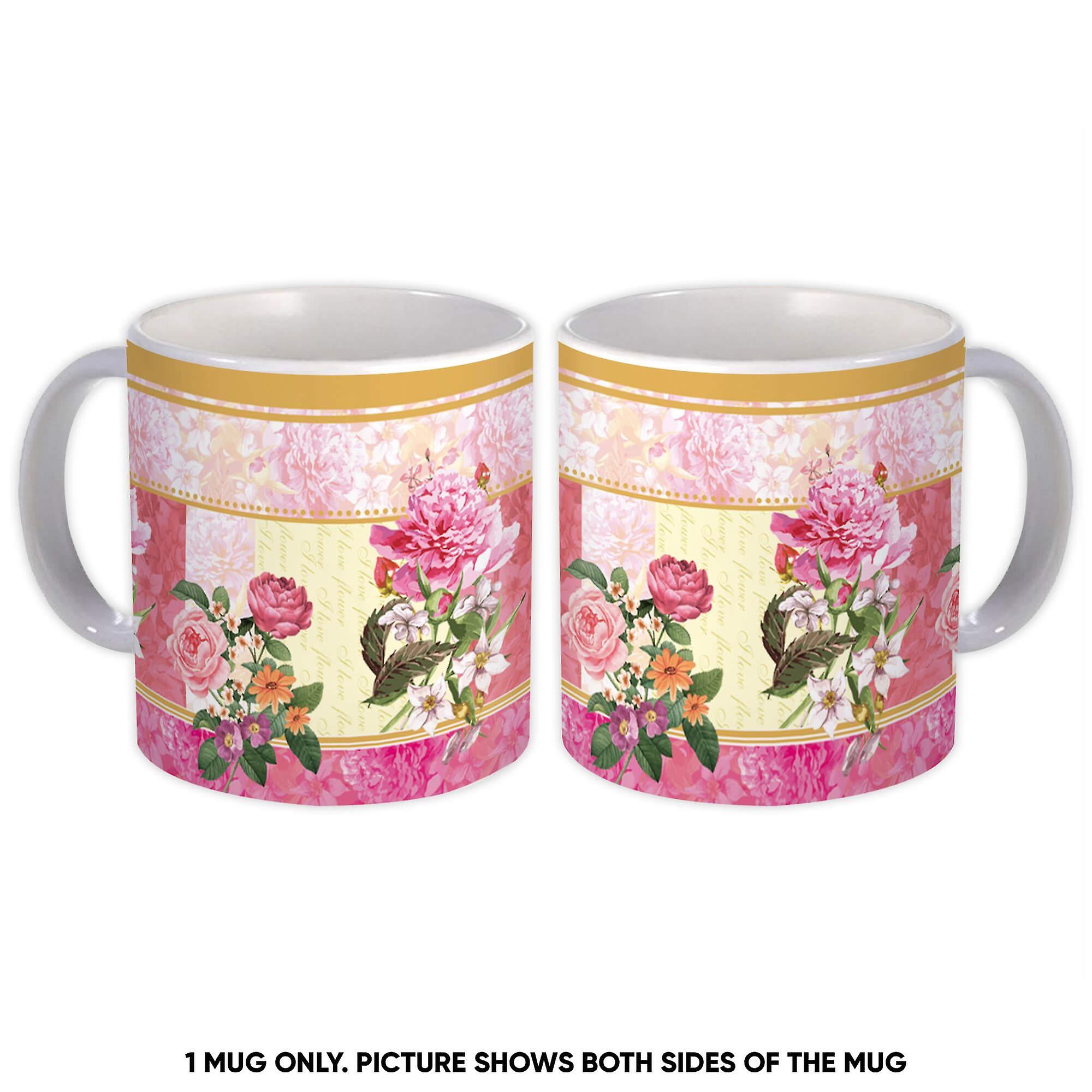 Gift Mug: Peony Roses Flower