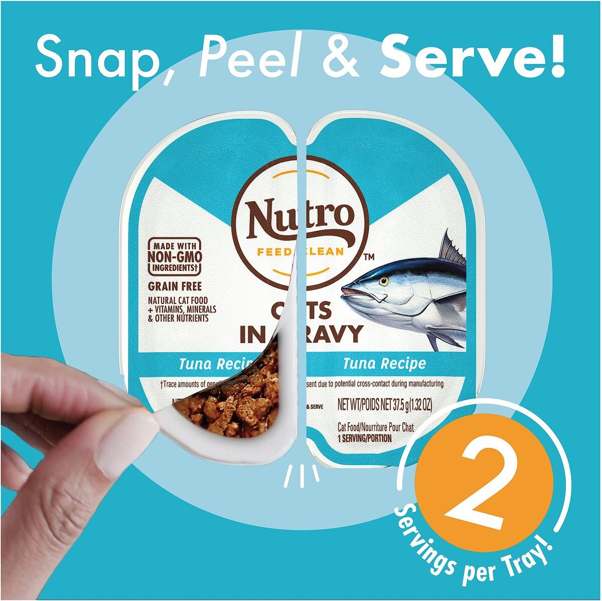 Nutro Perfect Portions Grain-Free Cuts in Gravy Tuna Recipe Cat Food Trays