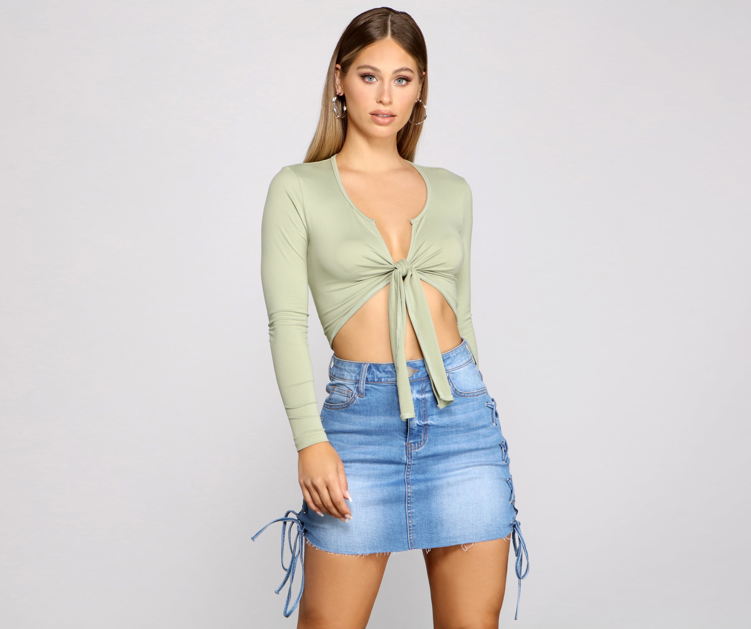 Falling For Basics Tie-Front Top