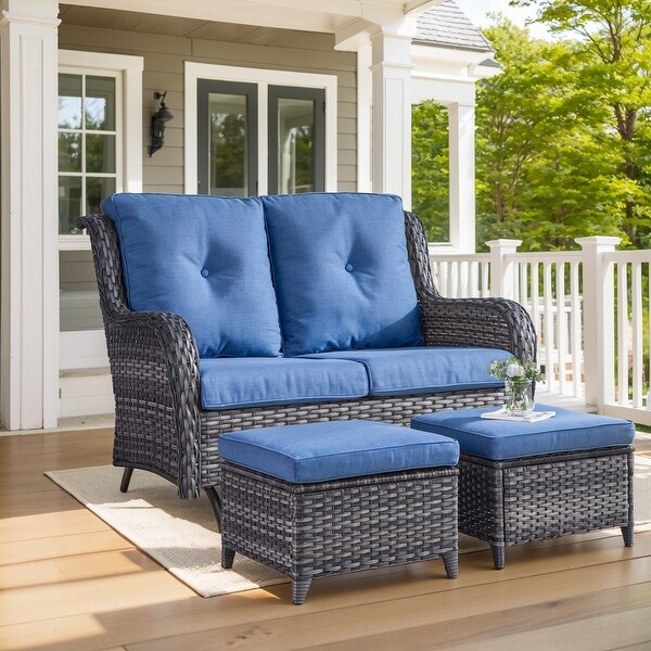 Outdoor Glider Sofa with Ottoman