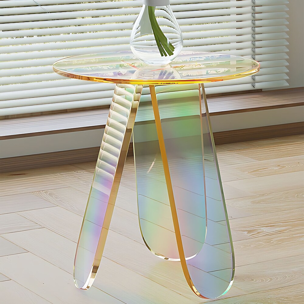 Creative Fully Assembled Acrylic Side Table Round End Table   17.32\