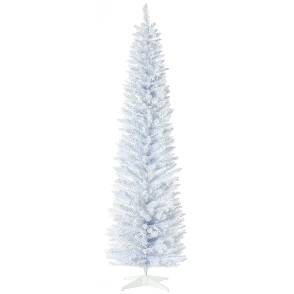 5' / 7' Christmas Tree，Slim Design with Realistic Branches，White