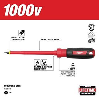 MW 14 in. Slotted 6 in. 1000-Volt Insulated Screwdriver 48-22-2221