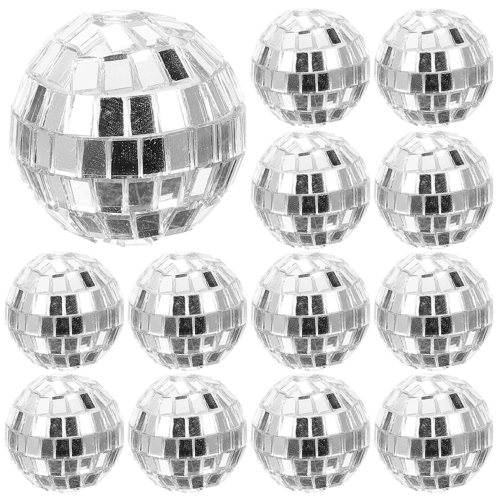 12 Pcs Silver Disco Balls Hanging Glass Mirror Disco Balls Disco Hanging Ornament Balls