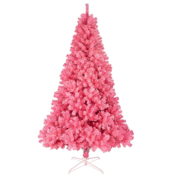 Beautiful 6ft 1600 Branches PVC Artificial Christmas Tree Pink / Black