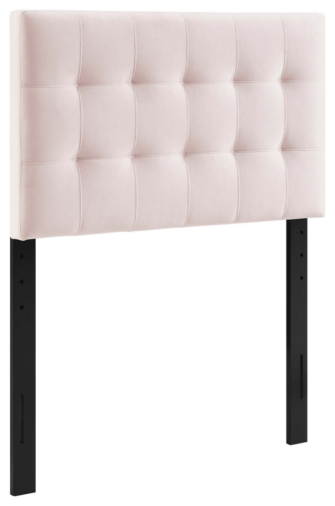 Lily Biscuit Tufted Twin Performance Velvet Headboard   Transitional   Headboards   by Uber Bazaar  Houzz