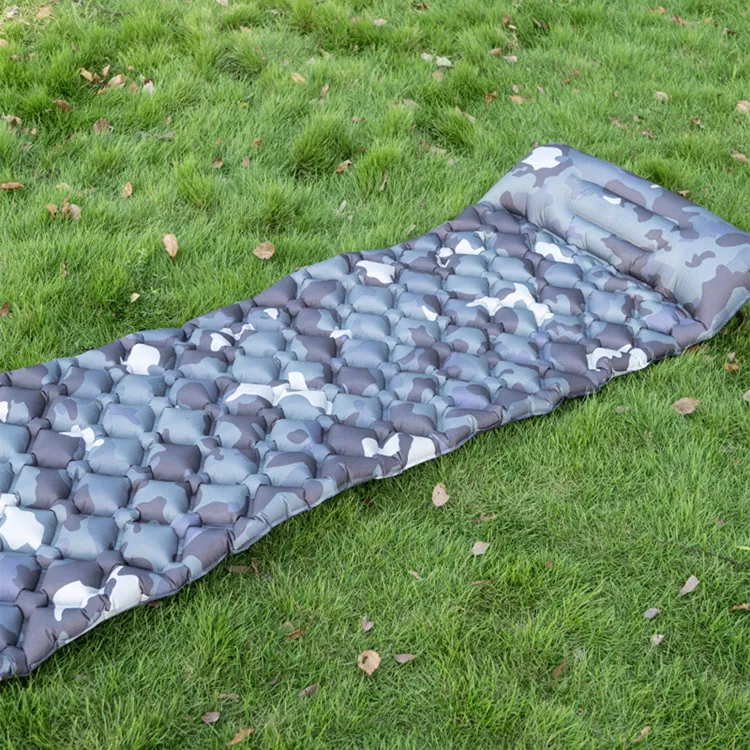 Custom Compact Ultralight TPU Inflatable Camping Sleeping Pad with Built in Foot Pump Waterproof Air Mattress Sleeping Mat