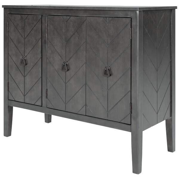 Grey Wooden Storage Cabinet Entryway Table with Adjustable Shelf