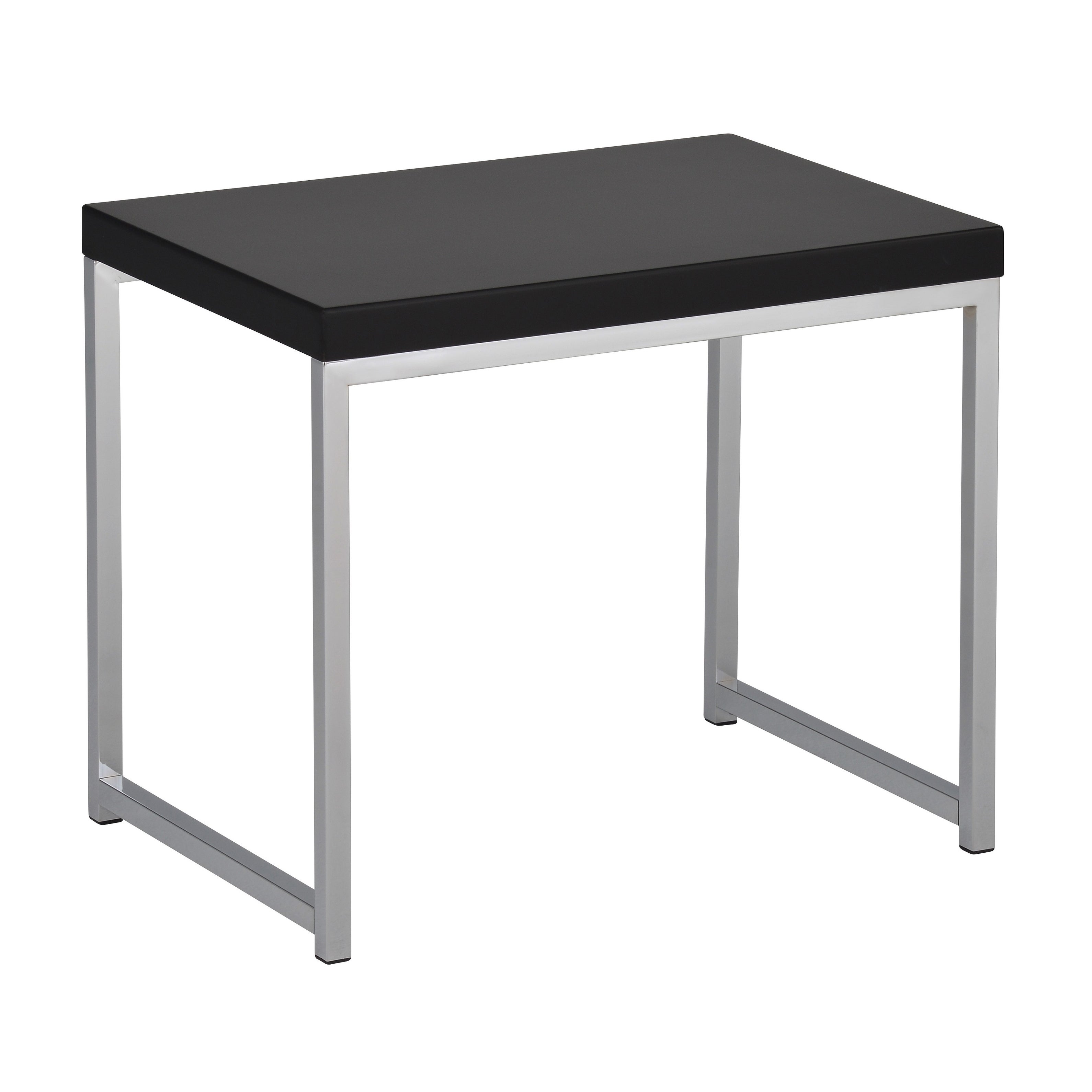 Wall Street End Table in Chrome and Black Finish