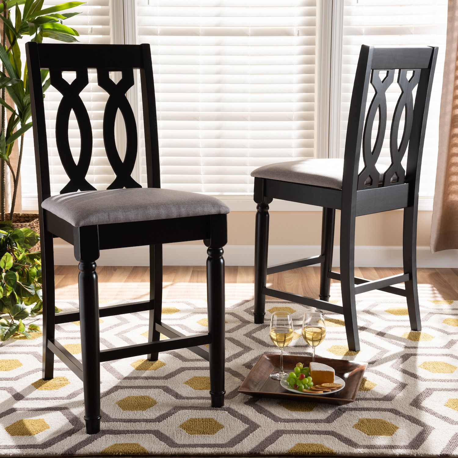 Baxton Studio Darcie Counter Stool 2-piece Set