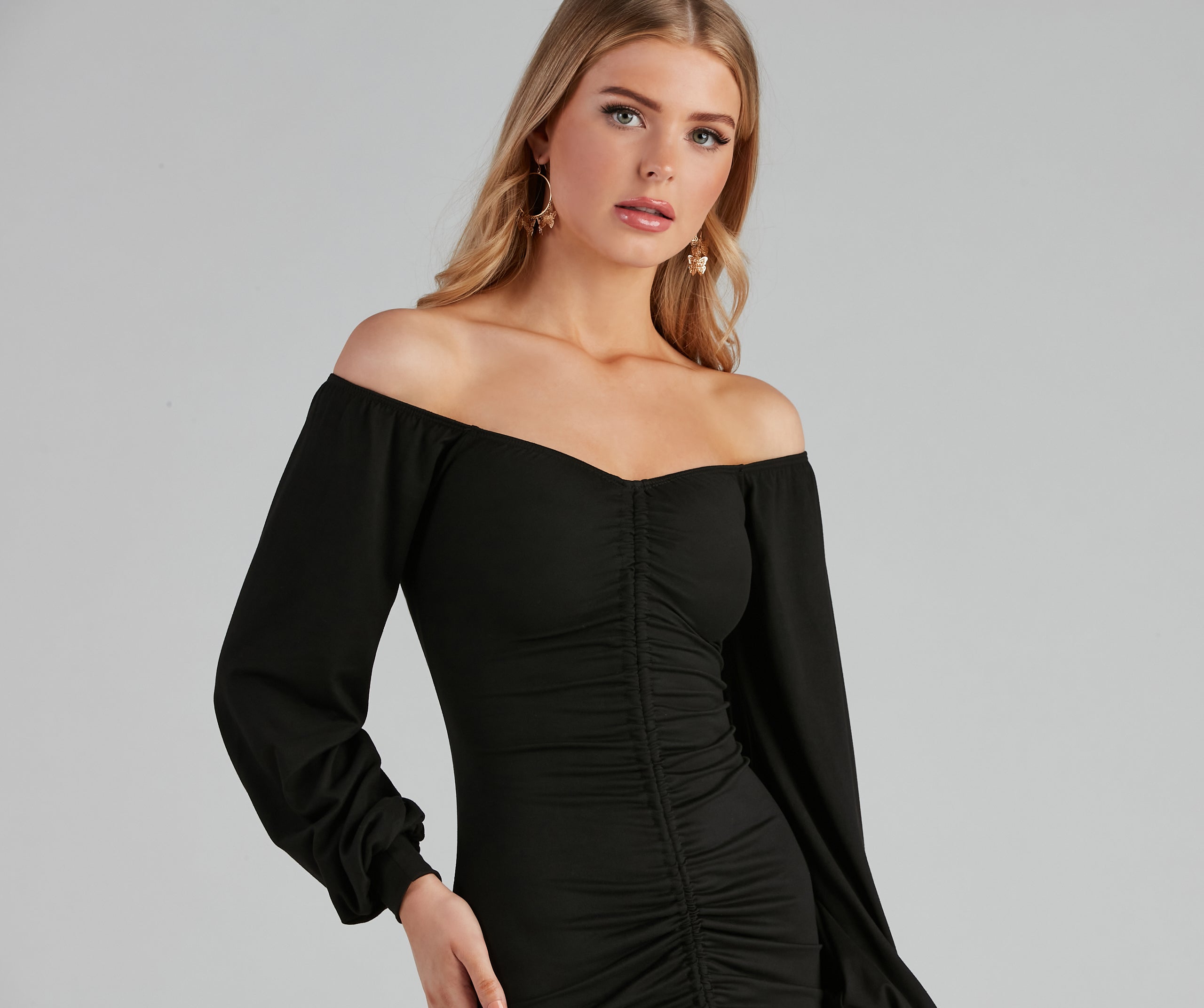 Casually Fab Ruched Mini Dress