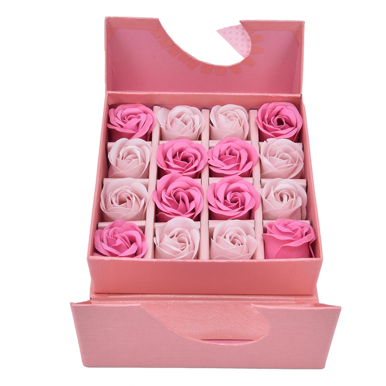 16pcs Gradient Color Soap Rose Artificial Rose Flowers For Wedding Birthday Christmas Eve Gift