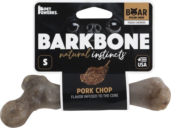 Pet Qwerks Boar BarkBone Porkchop Flavor Tough Dog Chew Toy