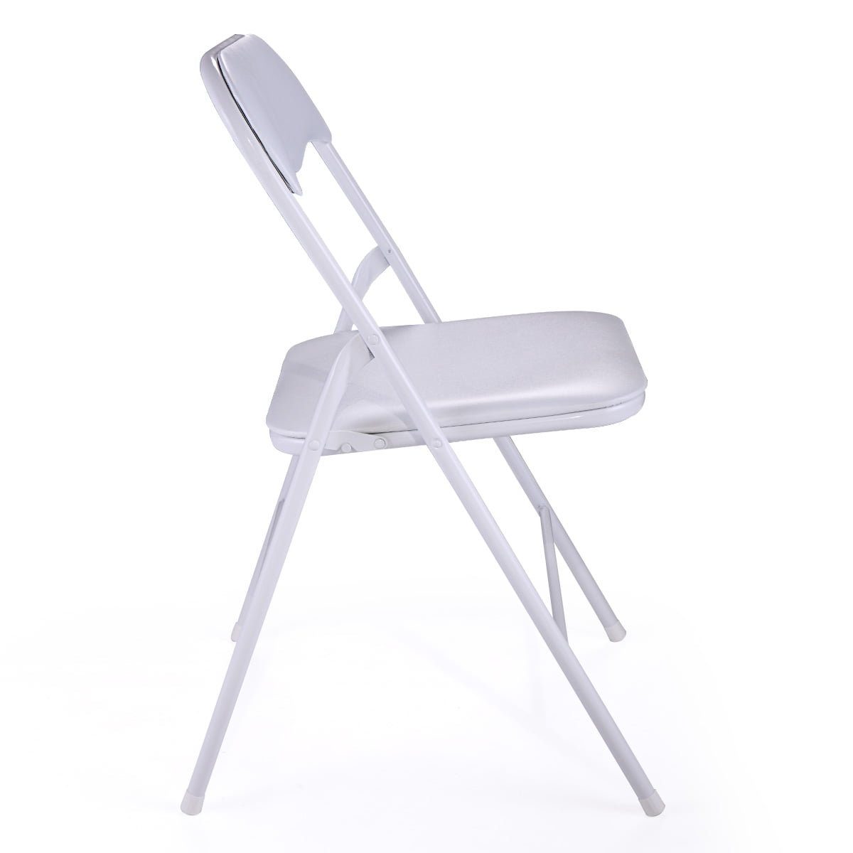 Jaxpety 5 Pack Commercial White Plastic Folding Chairs Stack-able Wedding Party Event