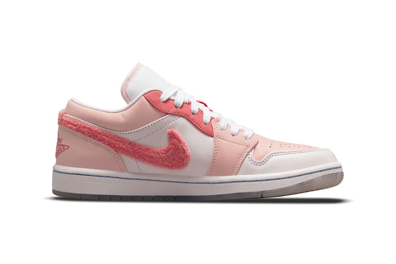 Air Jordan 1 Low White Pink Grey Shoes DM5443-666