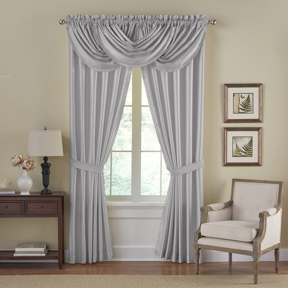 Elrene Versailles Faux Silk Waterfall Window Valance   52\