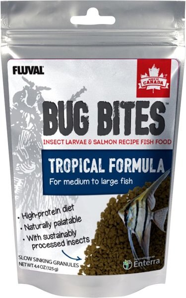 Fluval Fl Bug Bites Tropical Freshwater Formula Medium and Large Granules Fish Food