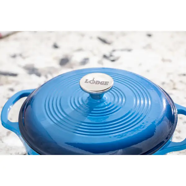 Lodge 3 Quart Blue Enameled Cast Iron Dutch Oven