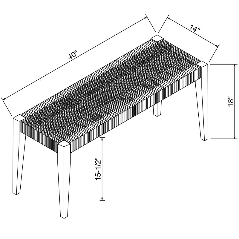 Caelan Basket Weave Dining Bench