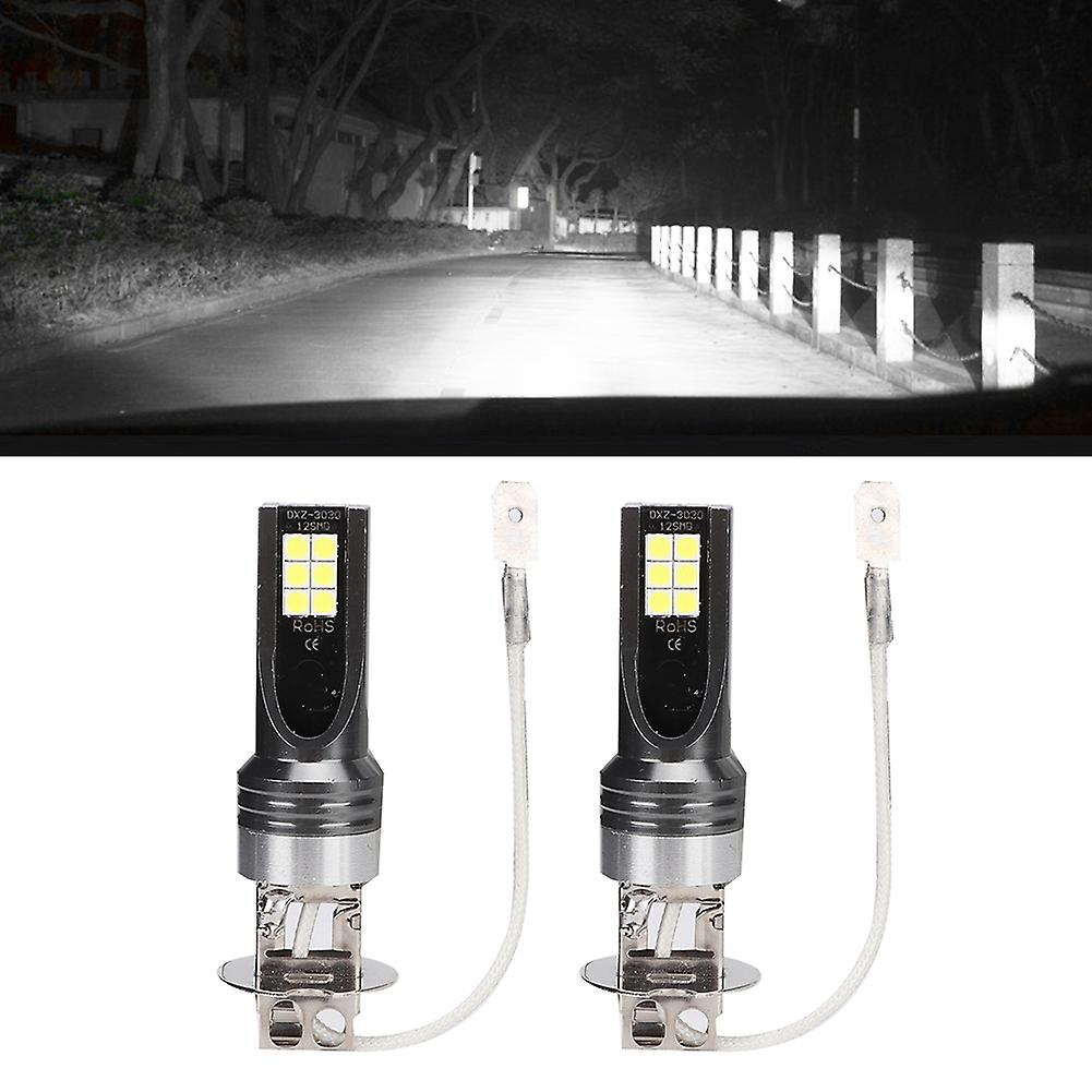 Pair 1000lm 7500k 12led White Light Bulb For Car Headlight 12v-24v 24w