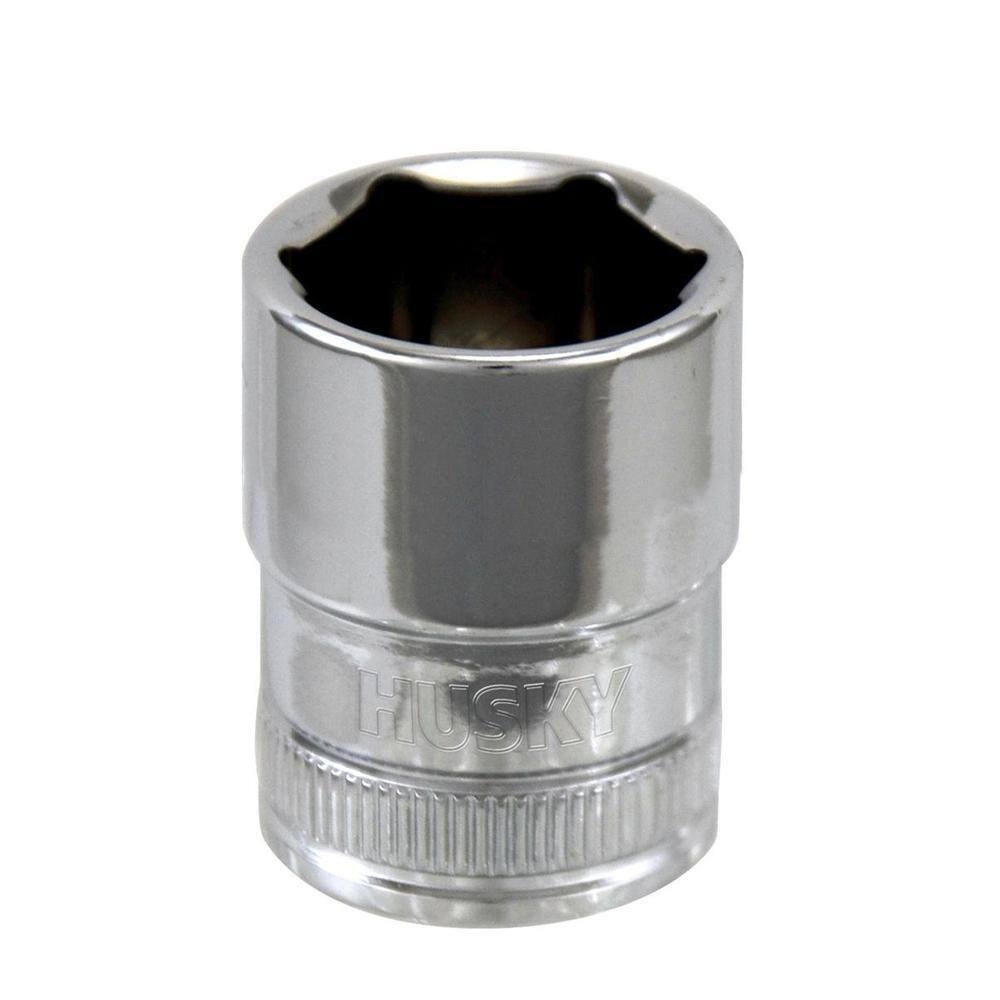 Husky 38 in. Drive 14 mm 6-Point Metric Standard Socket H3D6P14MM