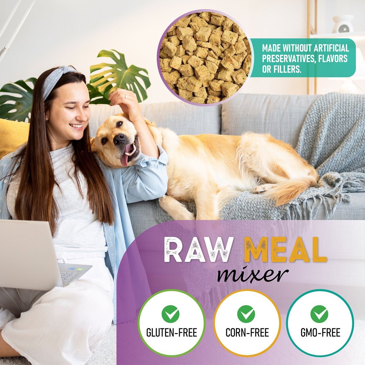 Health Extension Super Bites Chicken Recipe Freeze-Dried Raw Dog Food Mixer