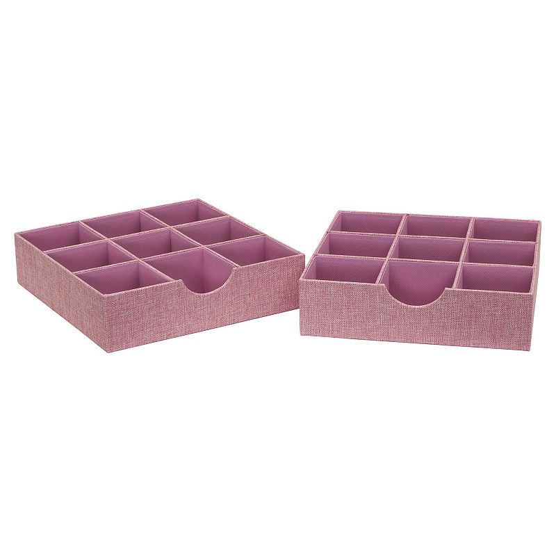 Household Essentials 9-Section Organizer Trays Hard-Sided 2-pack Set