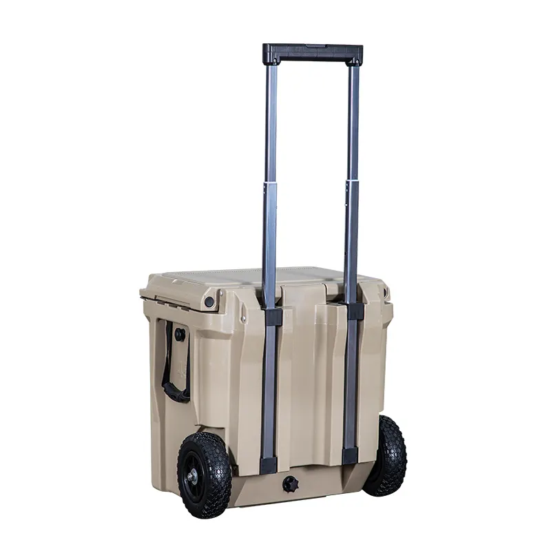 Rouser Outdoor 35QT Trolley Suitcase Camping Fishing Hiking Picnic Corona Cooler Box Car Rotomolded Cooler with Wheels