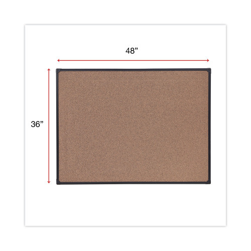 Universal Tech Cork Board， 48 x 36， Cork， Black Frame (43023)