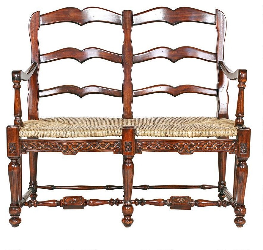 Provincial French Ladderback Settee   Traditional   Loveseats   by XoticBrands Home Decor  Houzz