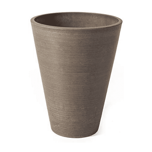 Algreen (#16825) Valencia Round Tapered Pot Planter,  Spun Taupe â 10â x 13â