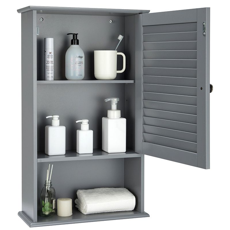 Bathroom Wall Mount Storage Cabinet Single Door with Height Adjustable Shelf