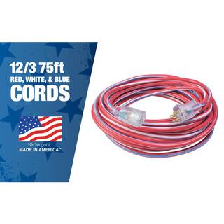 Southwire 75 ft. 123 SJTW Outdoor Heavy-Duty Extension Cord with Power Light Plug 65301USA01