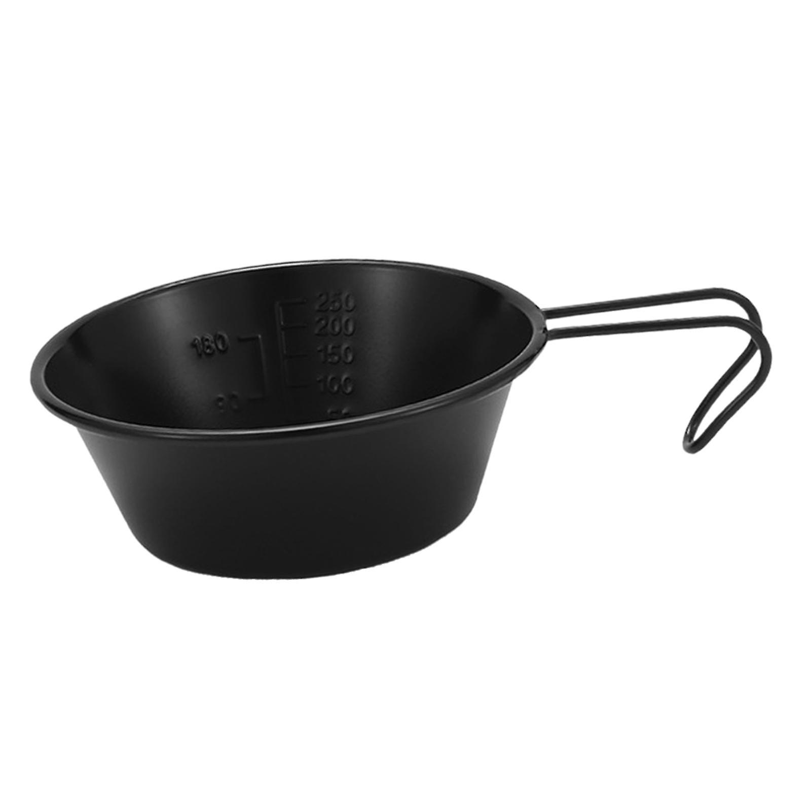 Stainless Steel Bowl Outdoor Cookware Barbecue Cooking Dishware Camping Cups Black