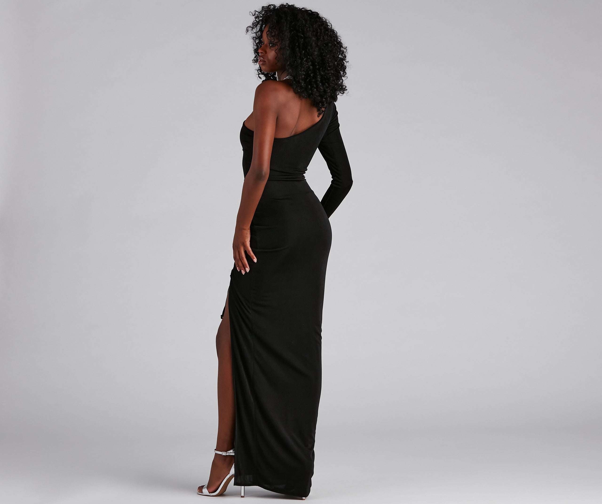 Jade One Shoulder Ruched Formal Dress