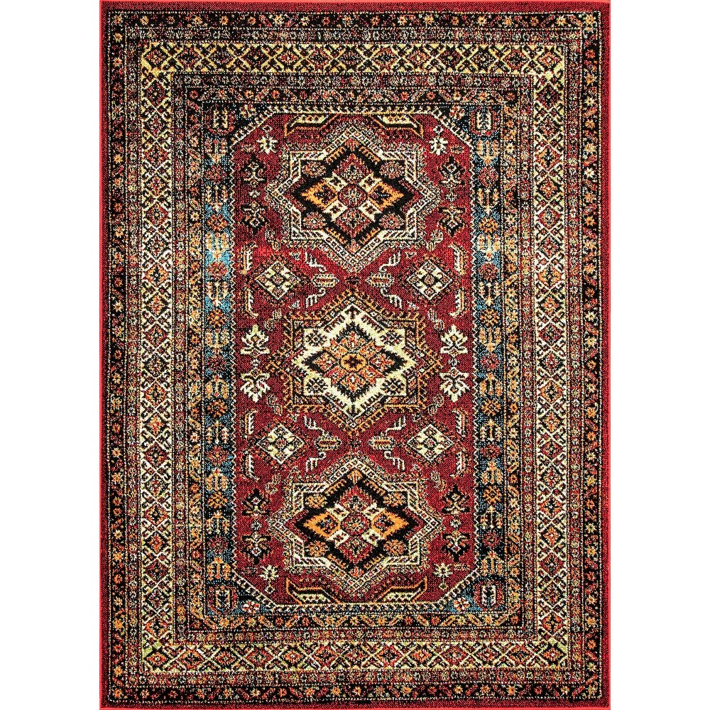 Brooklyn Rug Co Traditional Indoor/ Outdoor Medieval Herald border Area Rug