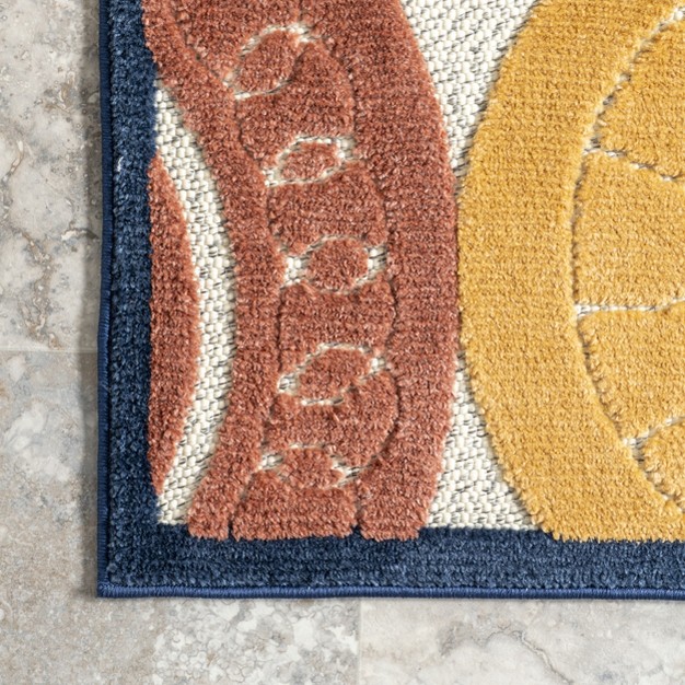 Nuloom Crissie Coastal Sand Dollar Indoor outdoor Patio Area Rug