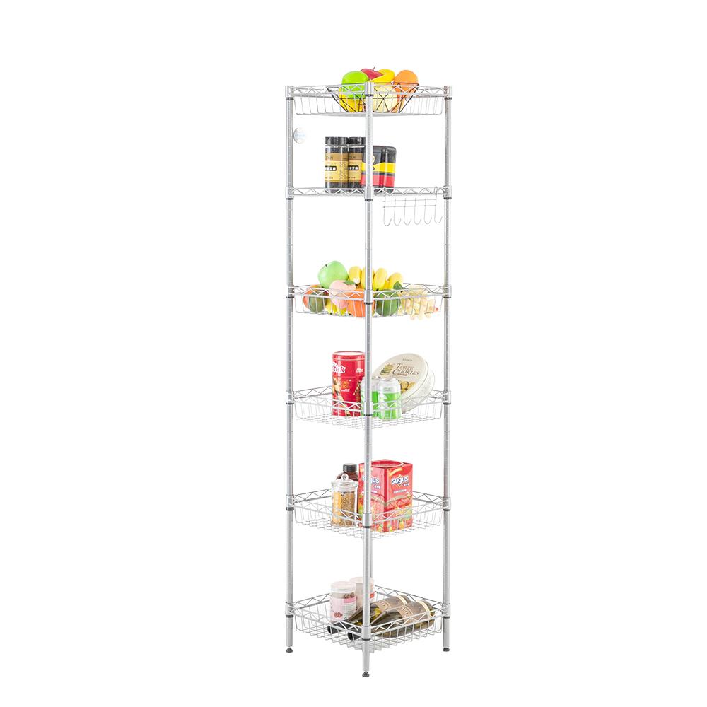 Ktaxon 6 Tier Wire Storage Shelving Rack for Garage Kitchen Bathroom,265lbs Capacity