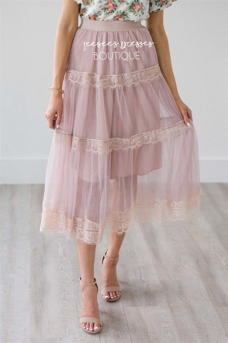 Tulle Lace Tiered Skirt