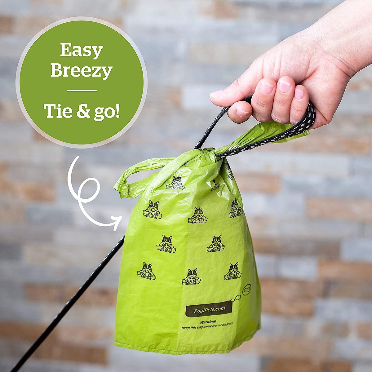 Pogi's Pet Supplies Unscented Easy-Tie Handle Dog Poop Bags