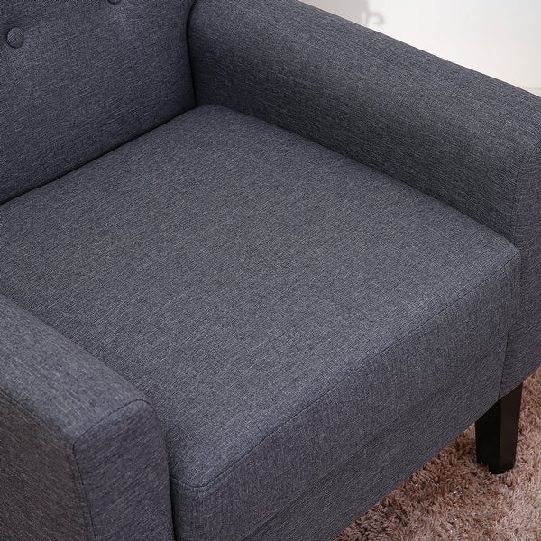 Button Tufted Upholstered Arm Chairs Comfy Reading Accent Chairs Sofa with Resilient Sponge Cushions， for Living Room， Bedroom