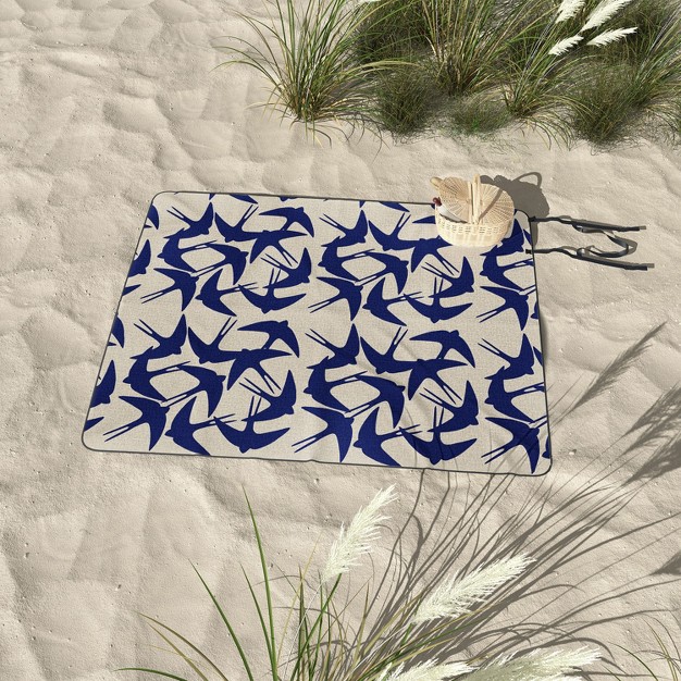 Hello Twiggs Spring Swallows Picnic Blanket Deny Designs