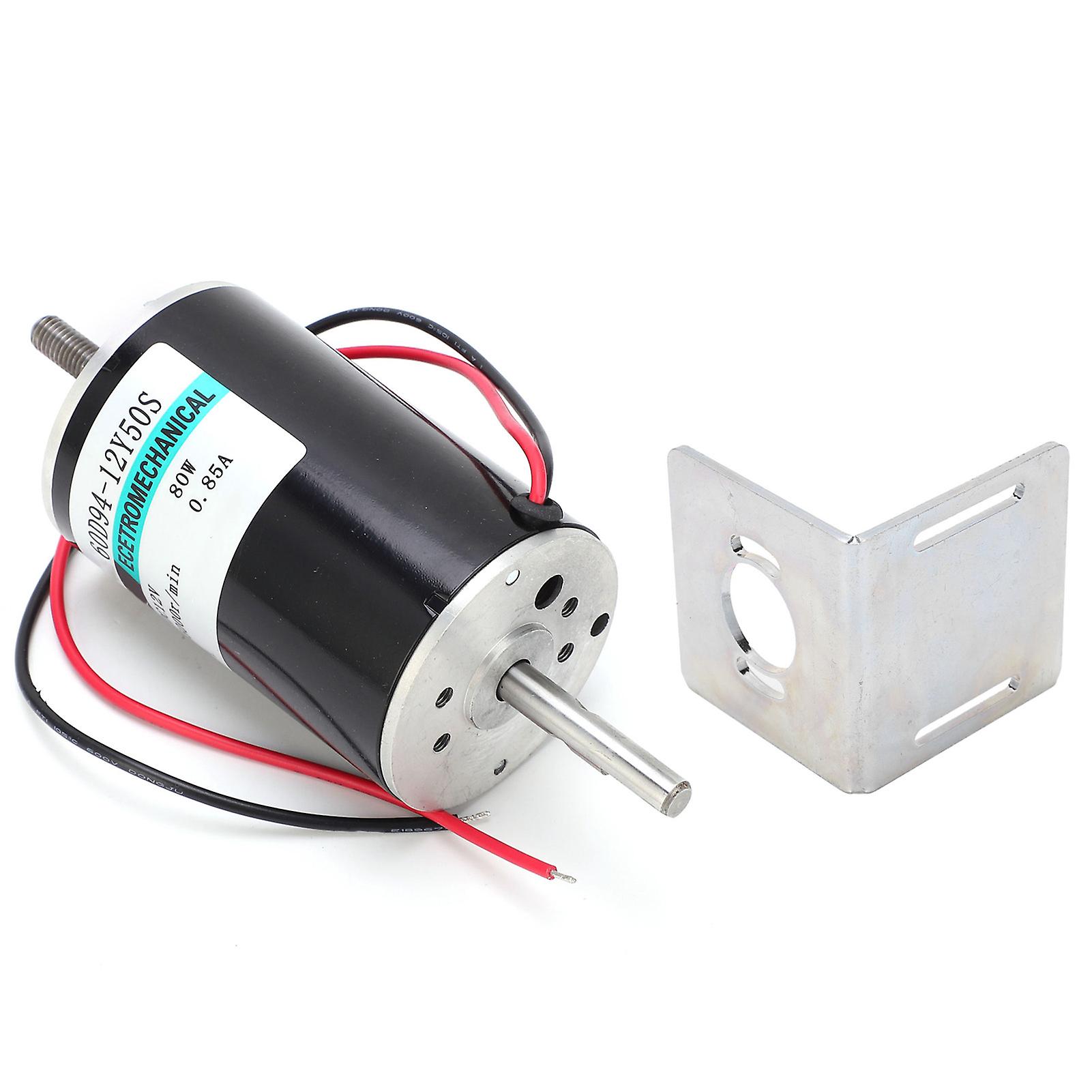 DC Motor HighSpeed 80W Micro CW CCW Double Output Shaft Speed Regulation 12V XD60D9412Y50S(with Bracket )