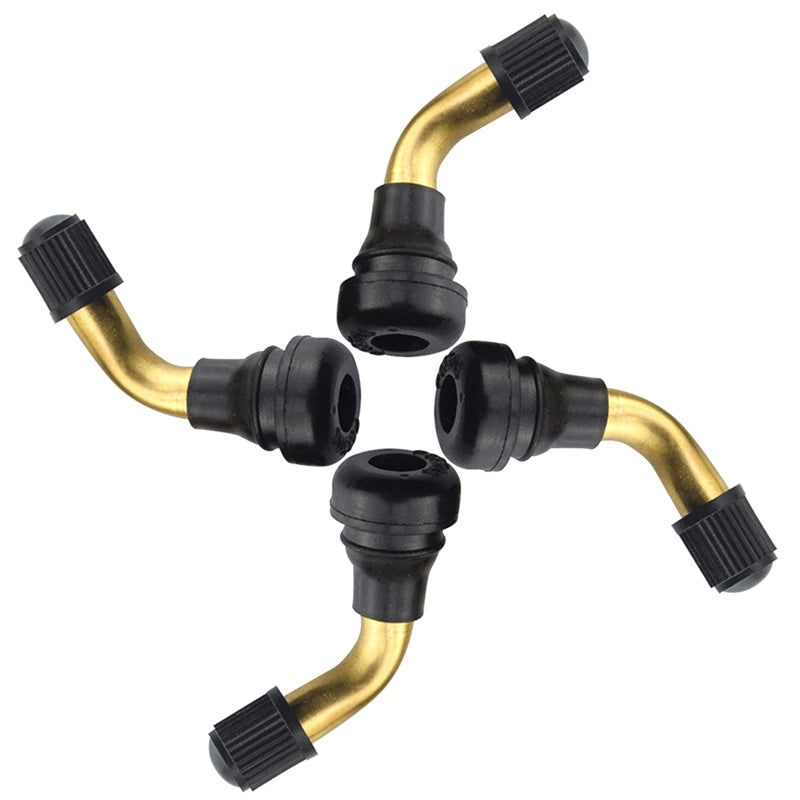 4x Bent Valve Stems Brass Metal Angle 45 Degree Side Tire Wheel Car Motorcycle