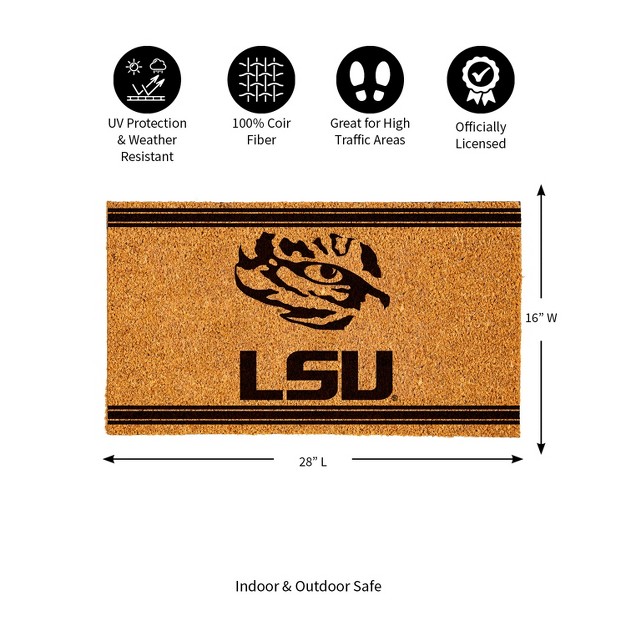 Evergreen Louisiana State University Logo Turf Mat Brown 28 X 16 Inches Indoor Outdoor Doormat