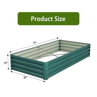 Tozey 6 ft. x 3 ft. x 1 ft. Galvanized Steel Raised Garden Bed Planter Box for Vegetables Flowers Herbs T-GB22-0073-9