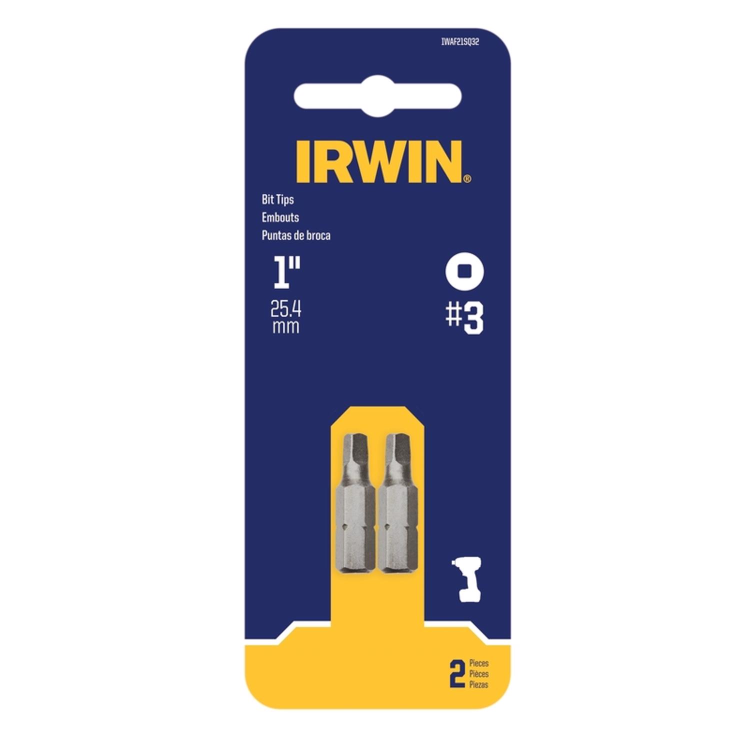 Irwin Square #3 X 1 in. L Insert Bit S2 Tool Steel 2 pk