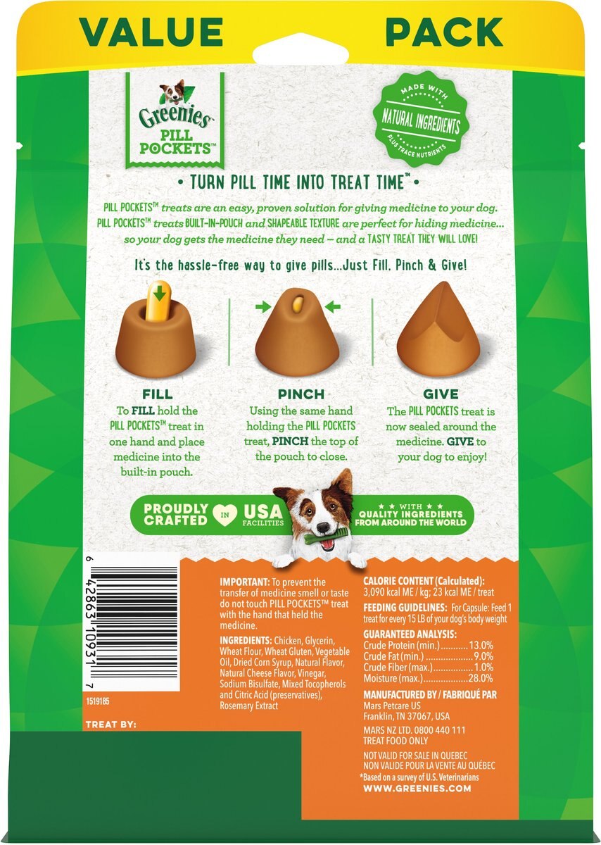 Greenies Pill Pockets Cheese Flavor Dog Treats