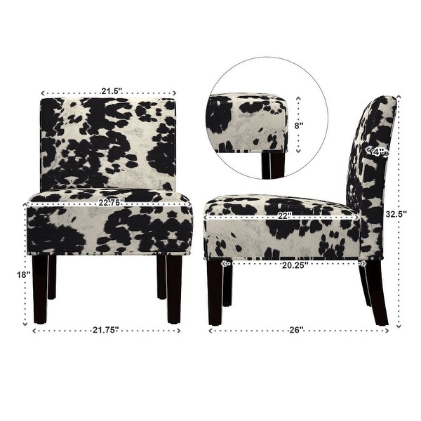 Black and White Faux Cow Hide Fabric Accent Chair by iNSPIRE Q Bold