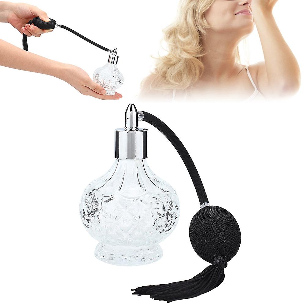 Retro Glass Perfume Bottle Refillable Tassel Empty Spray Bottle Atomizer 80ml